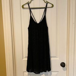 Black spaghetti strap eyelet dress